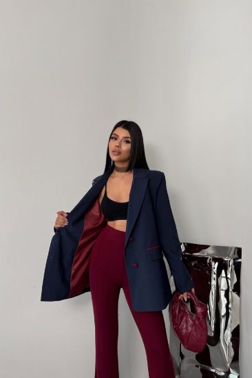 TASARIM CEKET KAPLAMA DÜĞMELİ - Lacivert resmi